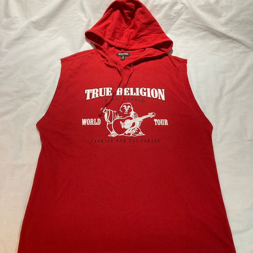 True Religion Sleeveless hooded tank top, Men’s size medium, NWOT! $59.00!
